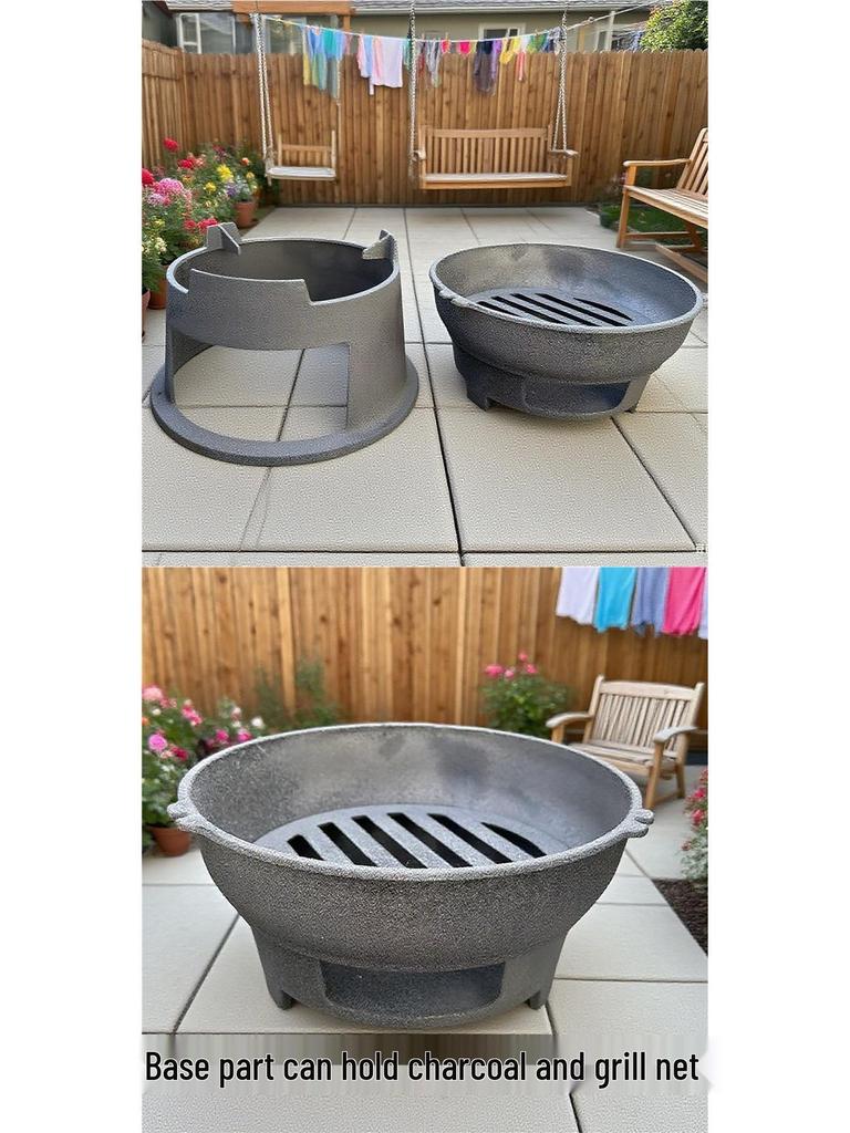 Thickened Cast Iron Firewood Stove - Multi-Use Heating & BBQ Stove