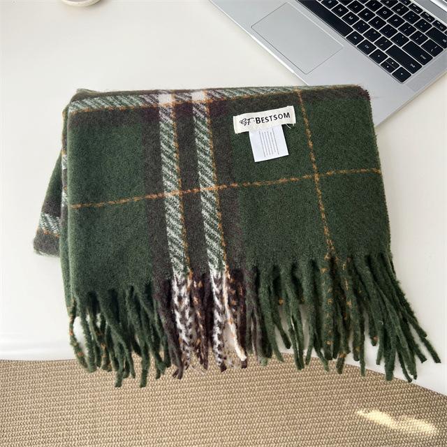 

Red Plaid Scarf for Girls New Winter Scarf Warm Thick Shawl Versatile Christmas Gift To Protect Against Cold Waves 180*60cm