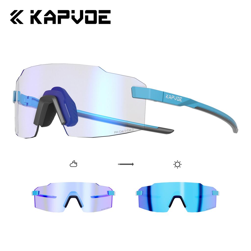 Kapvoe Fashion Sunglasses for Men Photochromic Runnning Glasses Light-Weight Cycling Glasses Bike Women UV400 Hiking Eyewear