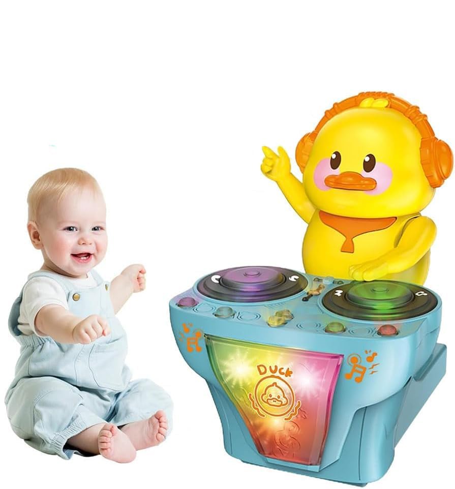 

Музыкальная игрушка «Танцующий диджей-утка» со светом и звуком - Интерактивное обучение, Диджей-утка для пения с диском для детей от 3 лет и старше (синий)