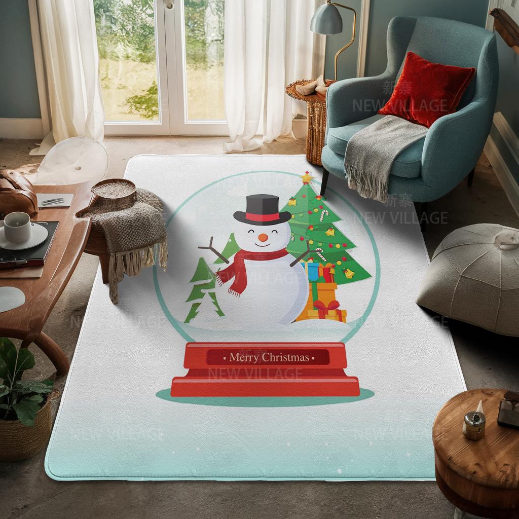 House Entrance Carpet Home Door Mat Living Room Bath Foot Bathroom Non-slip Water Absorption Rugs Bath Merry Christmas Winter