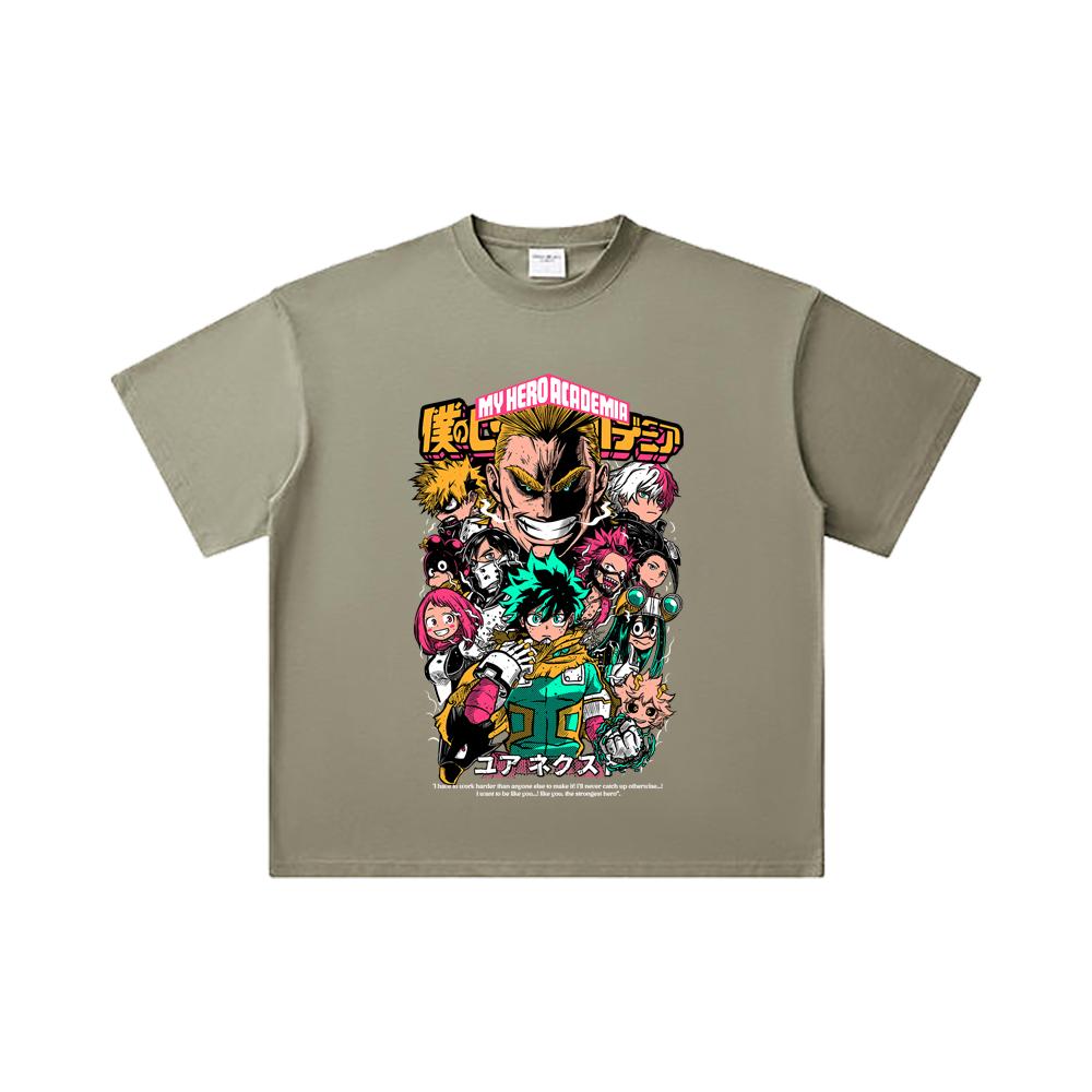 260 GSM Doppelgarn 32er Zählung 100% Baumwolle My Hero Academia V6 Druck Unisex Schweres Baumwoll-T-Shirt