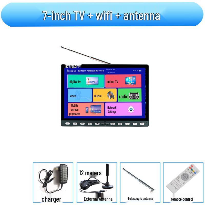 Compact Wireless Digital TV with WiFi and Terrestrial Signal for Seniors - Perfect for Watching Shows, Singing, and Square Dancing