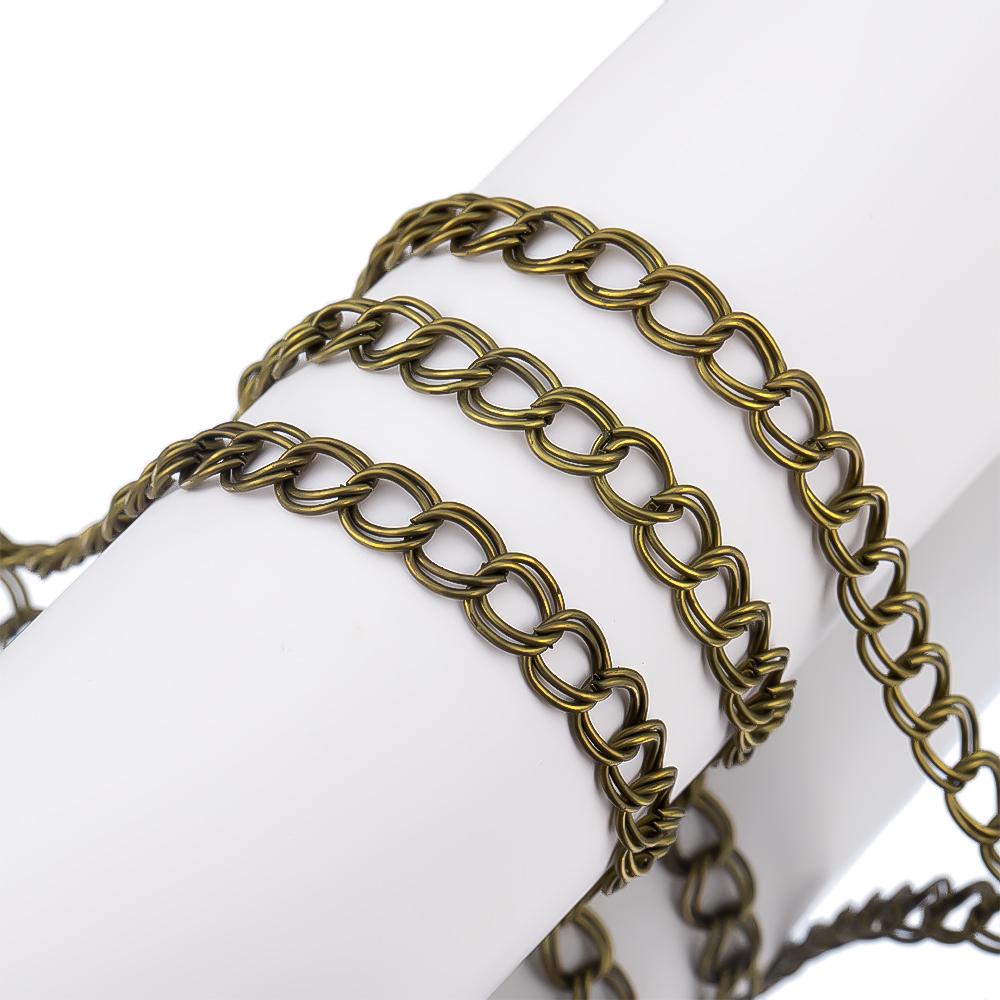 2M 1M 0,5M Antiek Brons Breedte 6mm IJzer Dubbele Verlengde Ketting Kettingen Diy Sieraden Maken Benodigdheden Ketting Accessoires