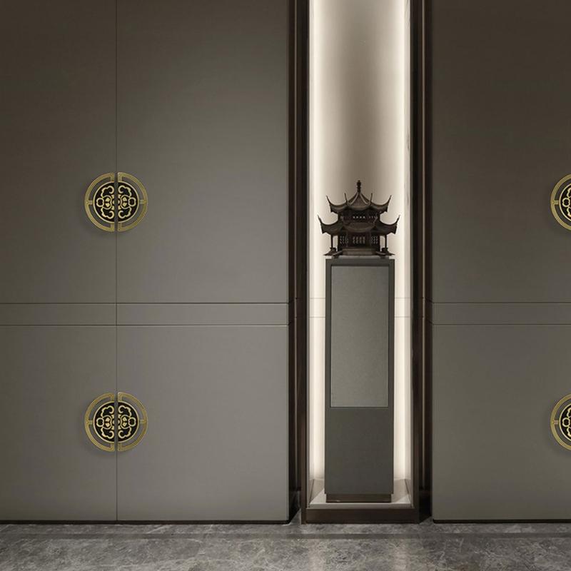 Zinc Alloy Drawer Pulls Chinese retro Dresser Wardrobe Knobs Kitchen Cupboard Drawer Handles Furniture Handle Hardware