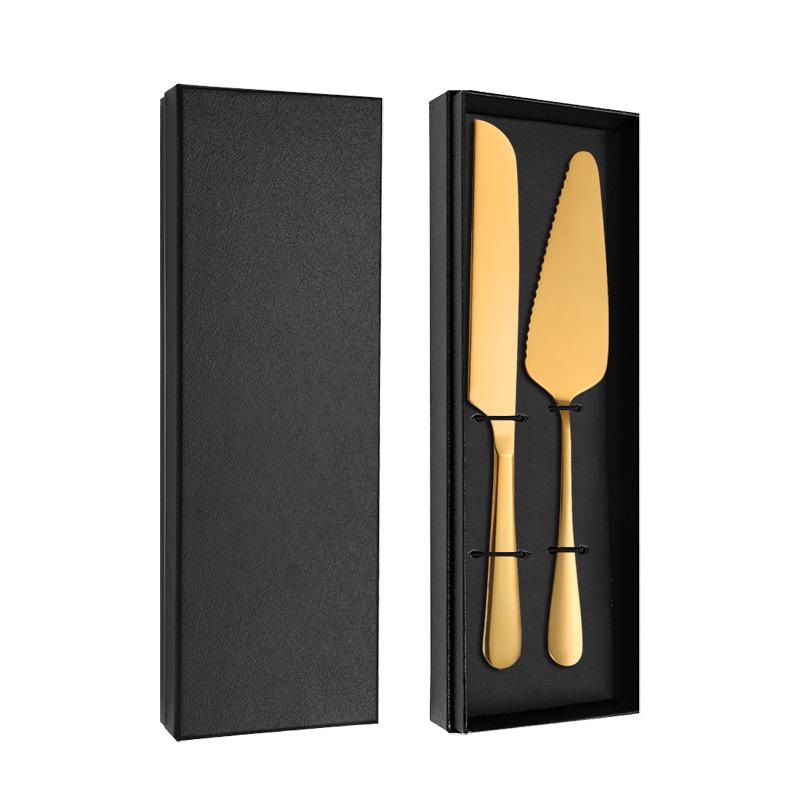 Stainless Steel Cake Knife & Spatula Set - Bread Knife & Pizza Cutter Baking Utensils