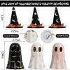 Ghost Halloween Decor, Resin Halloween Ghost Decorations Indoor, Ghost Decor with Witch Hat for Fall Halloween Home Decor