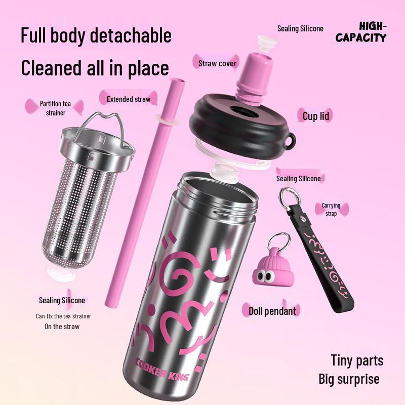 Chui Da Huang Graffiti Ice Cream Kids Insulated Straw Bottle