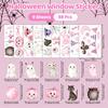 6/8/9 Sheets Halloween Window Clings Cute Ghost Pumpkin Bat Removable Self Adhesive For Home Party Glass Decor
