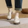 Spring and autumn new thick-soled inner height increase, one pedal thick heel Loafu small leather shoes women's small size 32333