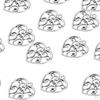 20 Pcs Large Filigree Hollow Out Heart Pendants DIY Craft