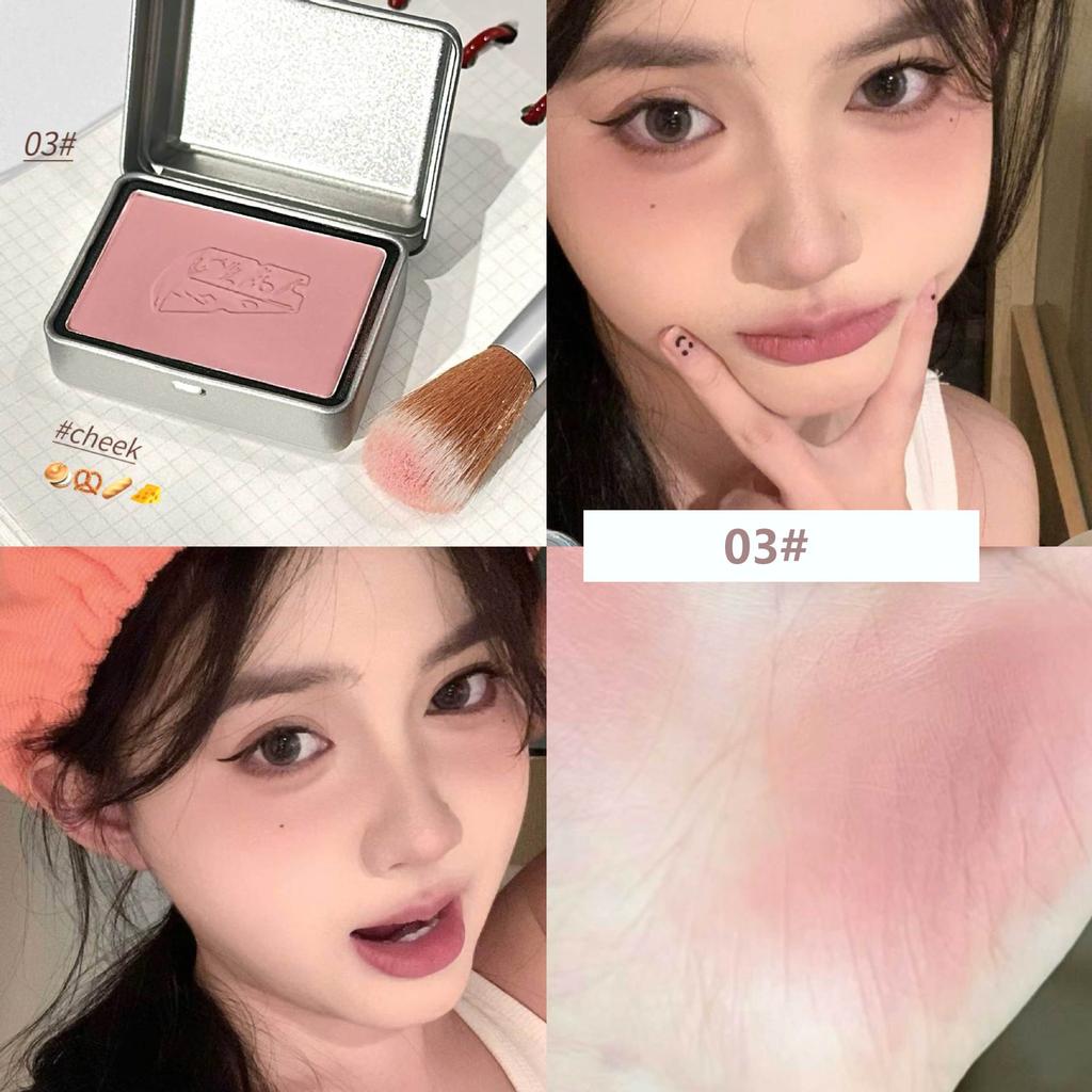 Iron Box Blush 4 Colors Rose Cheek Blusher Powder Matte Rouge Contour Palette Natural Face Makeup