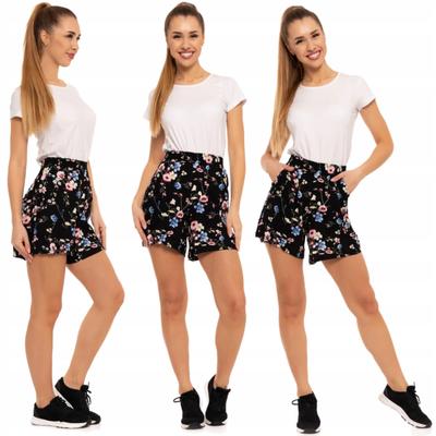 Women's Short Summer Shorts Elastic Waist Viscose MORAJ M Patt1