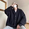 New Japanese Lazy Style Men's Trendy Waffle V-neck Knitted Fashion Sweater