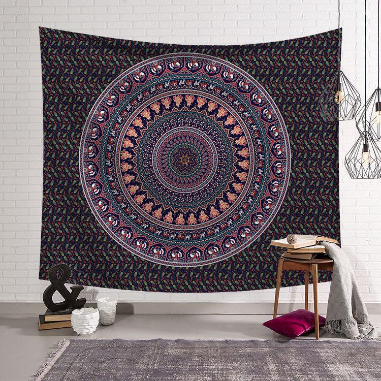 VIKAMA American Minimalist Mandala Tapestry Wall Decoration Living Room Bedroom Dormitory Easy To Hang Home Decoration