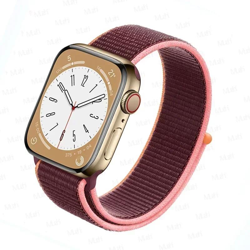 Nylon loop Strap For Apple Watch bands 46mm 44mm 40mm 45mm 41mm 42mm Sport Bracelet iwatch Ultra 2 49mm Series 10 9 8 se 7 6 5 4 Strap