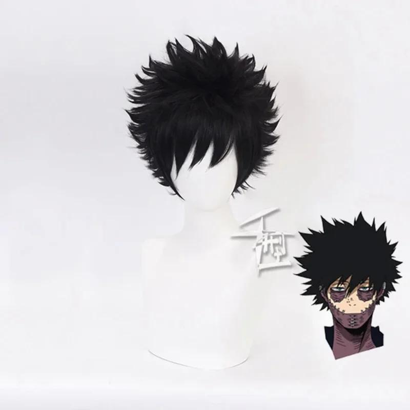 Anime My Dabi Cosplay Wig Boku No Hero Academia Short Black Heat Resistant Synthetic Hair Party Wigs