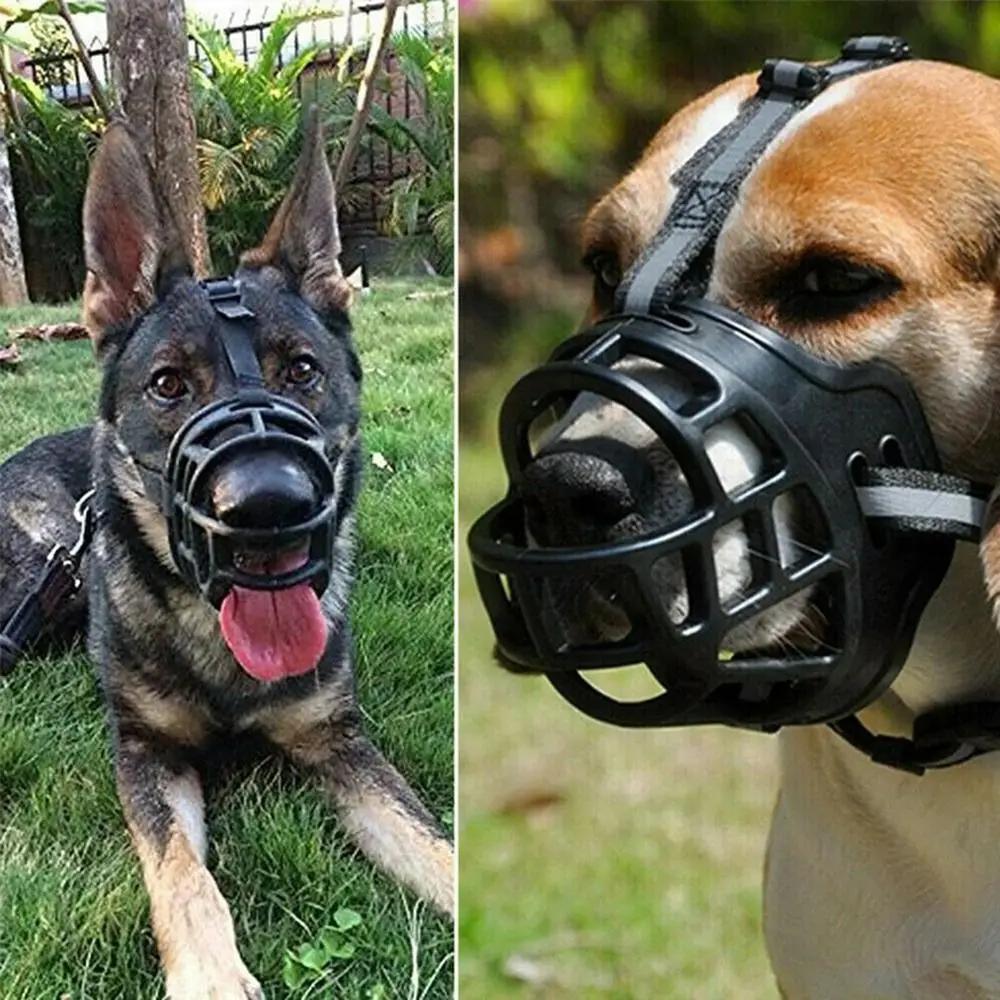 Verstellbarer Hundebeißkorb Anti-Beiß-Hunde-Maulschutz mit Reflexstreifen Kann Wasser trinken Atmungsaktiver Kunststoff