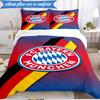 Zestaw pościeli miękkiej z nadrukiem FC Bayern München, 3 sztuki, w tym 1 poszewka na kołdrę i 2 poszewki na poduszki, idealny do sypialni, akademika, prezent dla fana