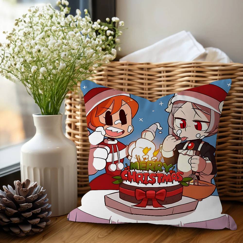 

S-SKULLGIRLS Personalized Pillow Dust Cover Bedroom Kids Party Decoration Pillowcase Birthday Children Gift 12x12Inch