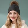European and American hot-selling adult winter plush wool hat hairball warm knitted hat thickened hat
