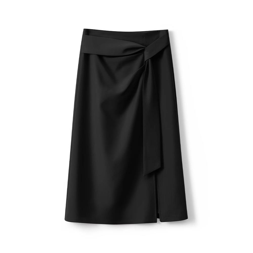 Elegant & Versatile Irregular Slit Midi Skirt for Women - Spring/Summer 2025