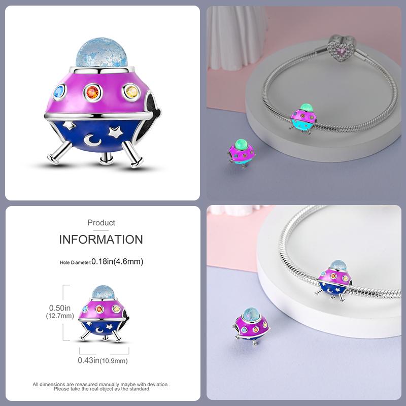 100% Copper Love Cross Bible Pendants Luminous Ufo Charms Beads Fit Qikaola Original Bracelet Fine Diy Jewelry Gift