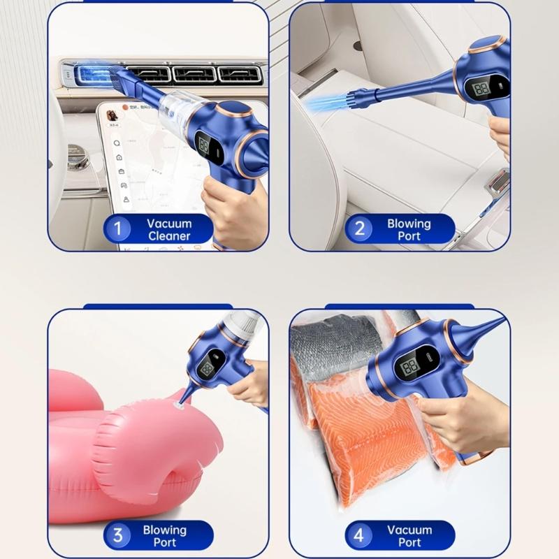 290000Pa 5 in 1 Vacuum Cleaner Automobile Vacuum Cleaner Handheld Vacuum Cleaner Digital Display For Car Home