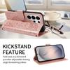 Crossbody Long Lanyard Cards Solt Datura Embossed Leather Case for Samsung S26 Ultra S25 S24 Plus S23 S22 A17 A07 A57 A37 Cover