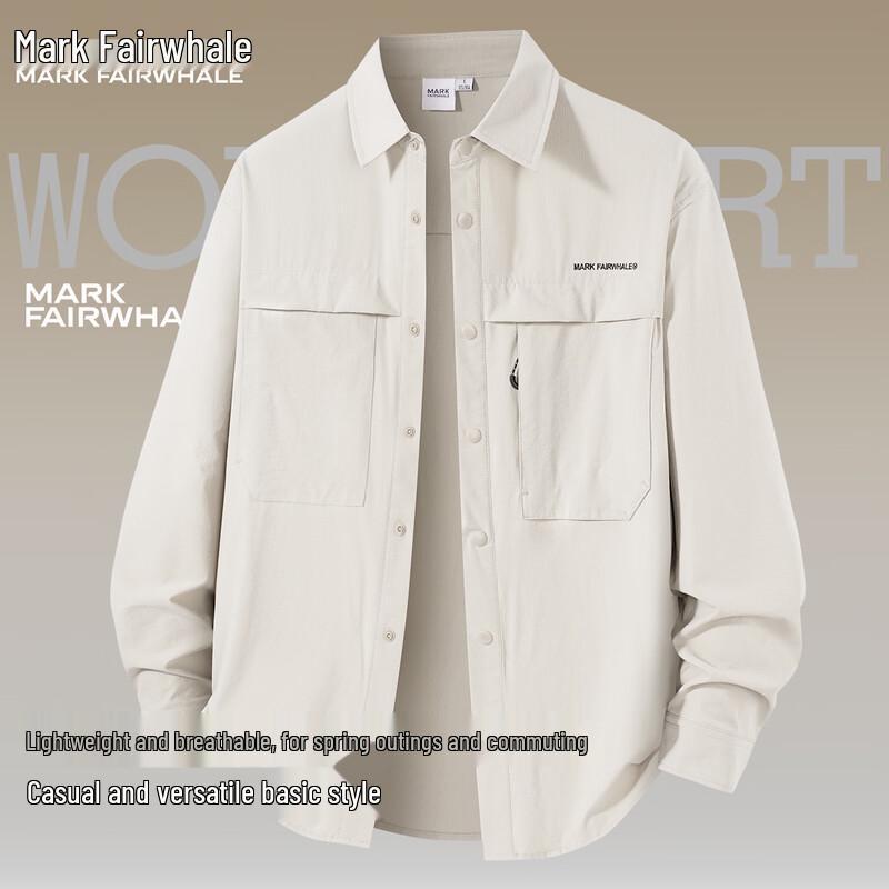 MARK FAIRWHALE Men s Loose Fit Workwear Long-Sleeve Shirt M
