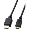 Elecom Mini HDMI To HDMI Converter Cable, 2m Slim Cable, 4K/30Hz, HEC/ARC Compatible, Two-Way Com...