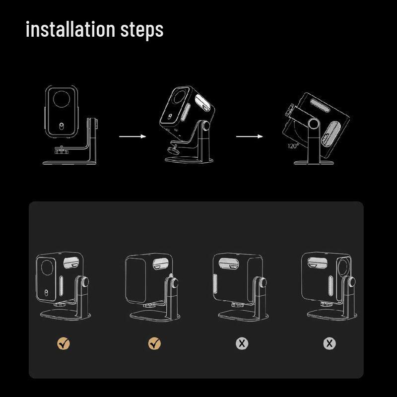 360° Pan-Tilt Rotating Projector Stand for Ceiling and Desktop Mounting