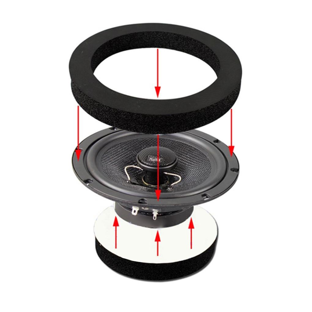 4 Pieces Car Door Speaker Sound Deadening Rings Circular Pad Circle