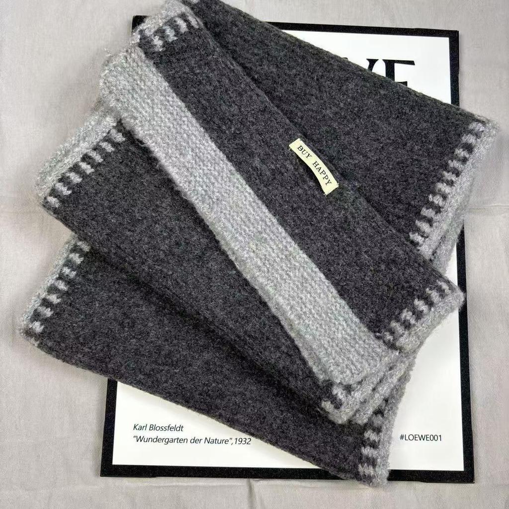 Korean Style High-End Wool-Blend Soft Knit Scarf: Warm, Versatile Autumn/Winter Snood for Women and Students