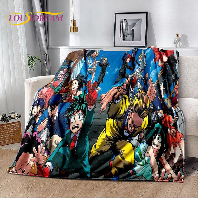 My Hero Academia Anime Cartoon pătură moale de pluș, pătură de flanel pătură pentru sufragerie dormitor pat canapea husă de picnic 3D