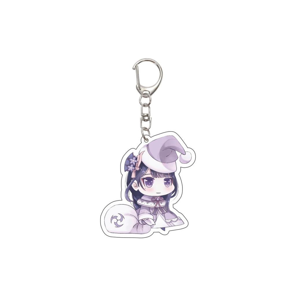 55MM Anime Genshin Impact Keychain Beelzebul Key Chain Acrylic Model Plate Christmas Gifts