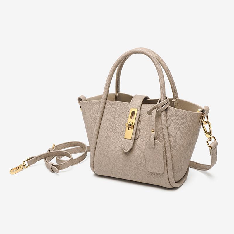 Äkta läder Liten Väska Kvinnor Mini Handväska 2023 Ny Äkta Läder Damväska Hinkväska Dam Sommarhandväska Messenger Bag