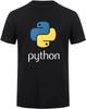 Computer Programming Language Python T Shirt Men Cotton Short Sleeve Code Programmer Tshirts Tops Tee Black