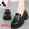 2025Autumn New Loafers for Women Thick Low-top ShoesPUDeep Mouth Round Toe Slip-On Casual Non-Slip Single Shoes