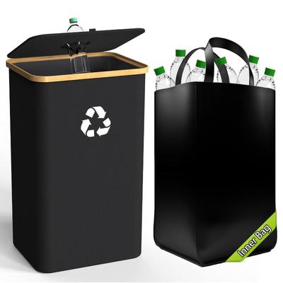 Bamboo Oxford Cloth Recycling Bag Foldable Detachable Kitchen Home Organizer Trash Bin Storage Basket for Bottles