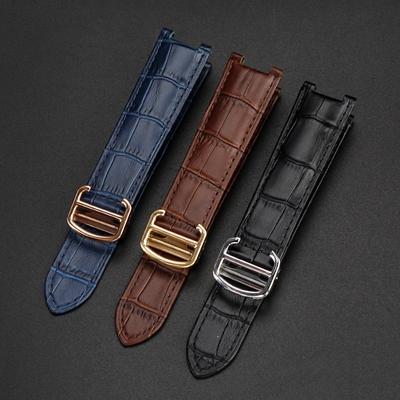 Genuine Leather Watch Strap for Cartier Pasha Series Special Concave Watchband Men Women Black Brown 21x15m 20x12mm 18x10mm