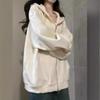 Hooded Zip Cardigan Sweatshirt Women Spring Autumn New Korean Style Loose Casual Slim Fit Lazy Style Outerwear
