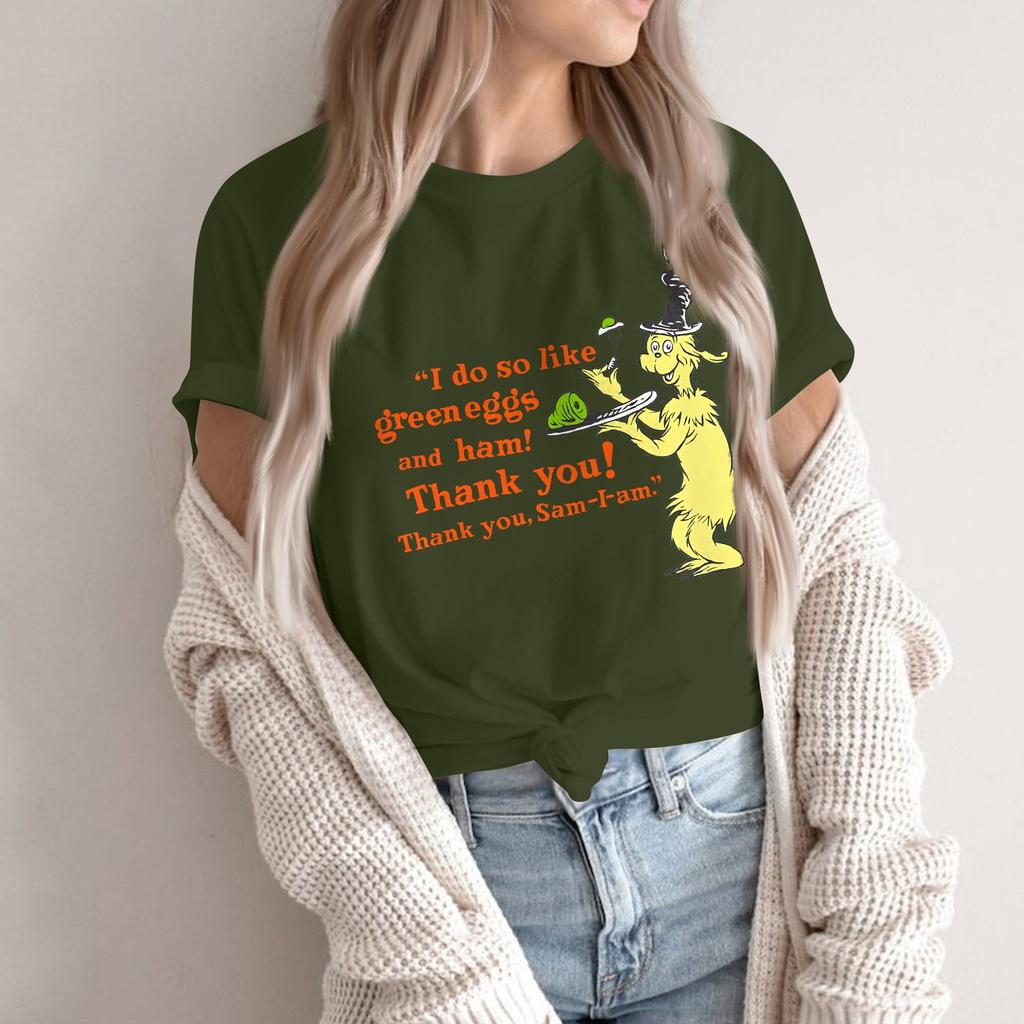 Women's Casual Fashion Street Slim Short Sleeve Printed T-Shirt Top