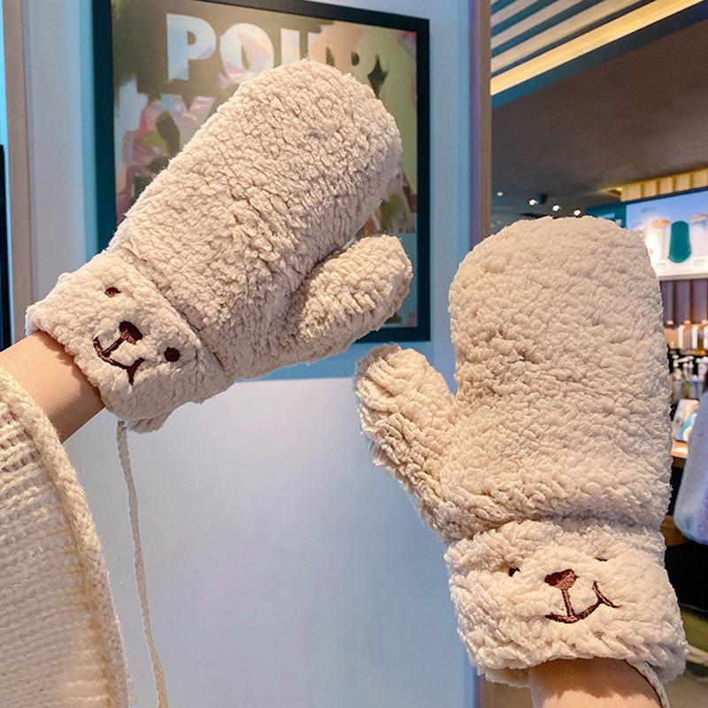 

Девушки, студентки, женщины, зимние теплые уличные велосипедные аксессуары, аксессуары с милым мультяшным медведем