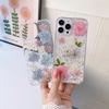 Gold Foil Flower Mobile Phone Case for Apple 17 Promax Real Flowers for IPhone 16 Small Fresh 15 Soft Case