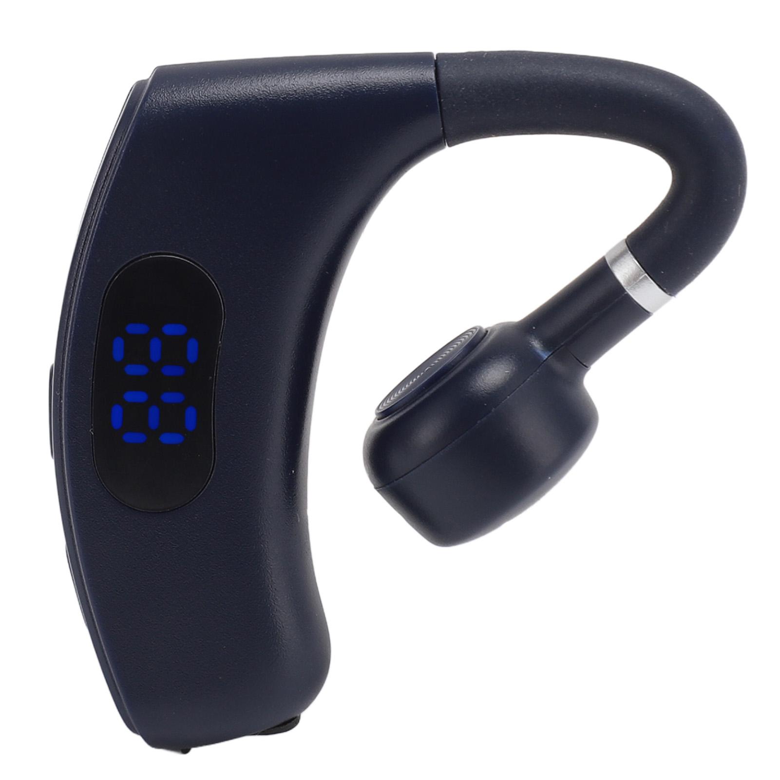 

Single Ear Bluetooth Headset BT 5.4 Noise Reduction Long Standby Time 180 Degree Wireless Earpiece with Digital Display синий