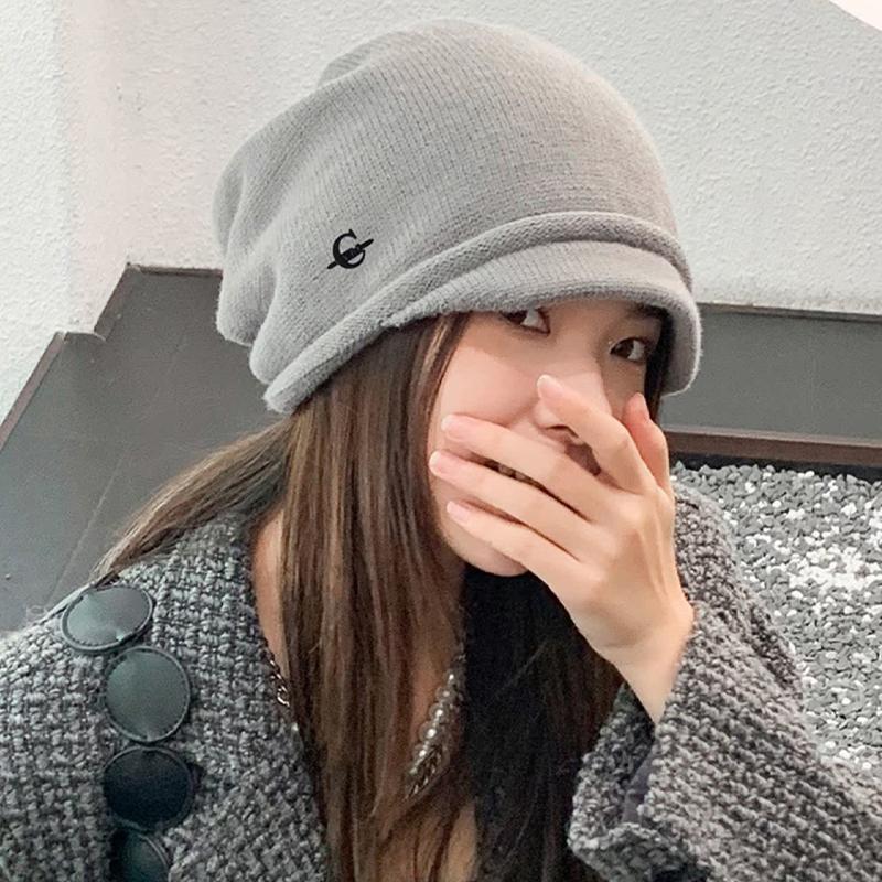Wool Hat Breathable Autumn And Winter Couple Men Women Lazy Knitted Pile Hat