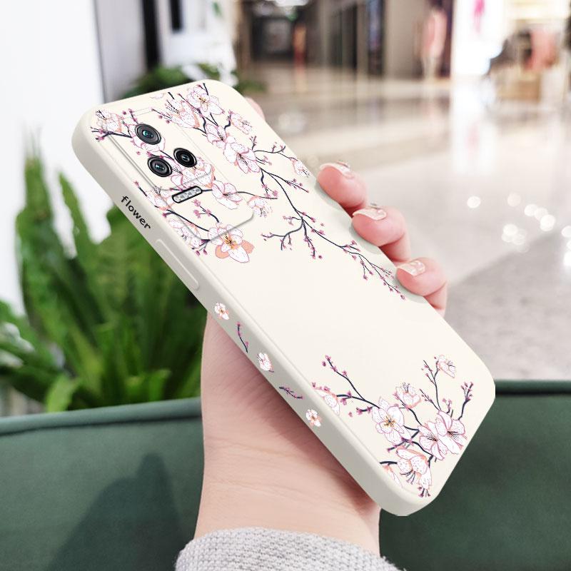 

Plum Blossom Phone Case For Xiaomi Poco M6 X6 F6 M5S X5 F5 F4 X4 M5 M4 F3 X3 M3 F2 X2 Pro C40 4G 5G GT Liquid Silica Cover Poco M5S