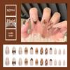 Plaid Bow Ombre French Nails: Autumn/Winter Retro Sweet Style False Nail Stickers, One Size