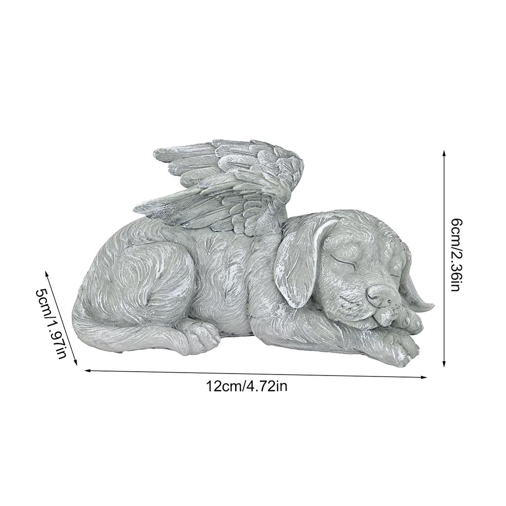 Angel Dog Cat Decoration Statue Resin Pet Memorial Statue Outdoor Garden Home Ornament Sleeping Angel Wing Sculpture